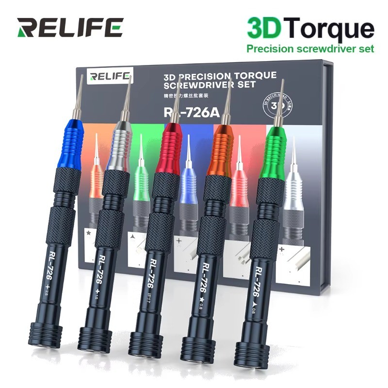 RELIFE RL-726A 3D Torque Precision ไขควงชุด Strong Magnetic Nut Torque Anti-slip โทรศัพท์มือถือ Dism