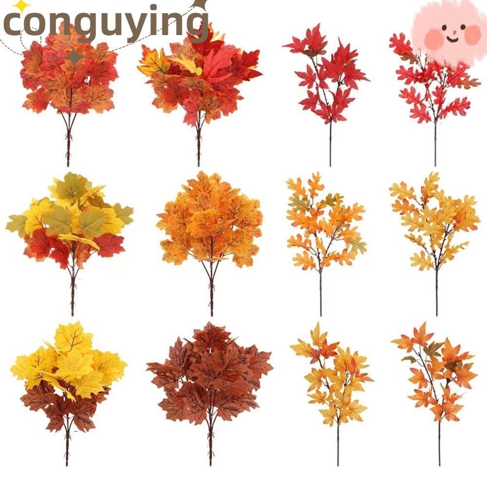 PONGUX 2PCS ประดิษฐ์ Maple Leaf,ผ้า Maple Leaf Shape ฤดูใบไม้ร่วง Fallen Decor,ธรรมชาติสี Fallen สไต
