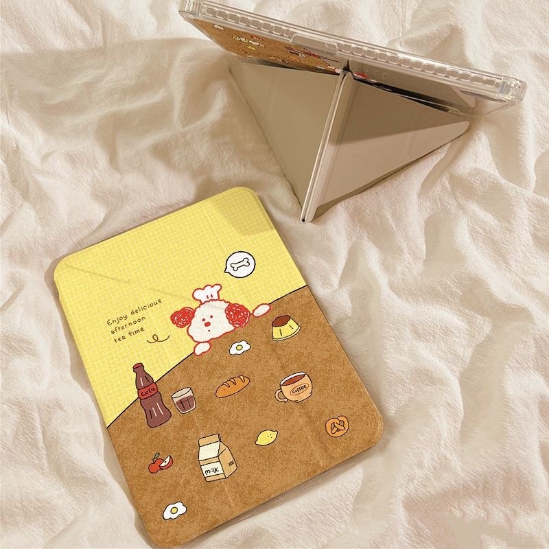 [โชคดี] Puppy Afternoon Tea ipad MINI7 เคสแท็บเล็ต pro37 ซม.A16 เคสป้องกัน 12th Generation air6/7/8 