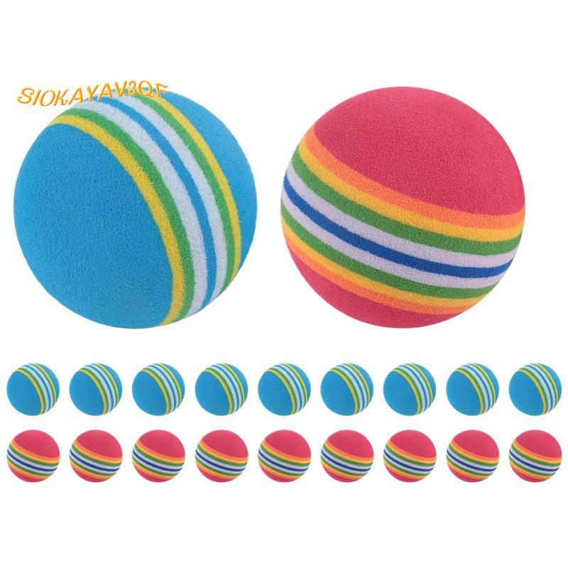 20 ชิ้นลูกกอล์ฟSoft Foam Garden Golf Balls Practice Golf Balls ฟองน้ํา Rainbow Golf Balls สําหรับในร