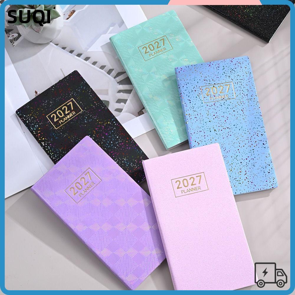 SUQI A6 Planner Notebook, 2027 แบบพกพา 2027 Planner, หน้าเรียงราย Multicolor Weekly Planner ตารางราย