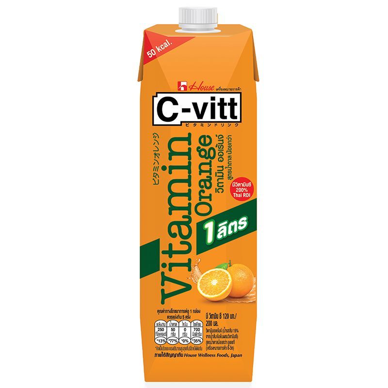 ซีวิทวิตามินออเร้นจ์ 1000มล. C Vitt Vitamin Orange 1000ml. [หมายเลขบาร์โค้ด 8850274025306]