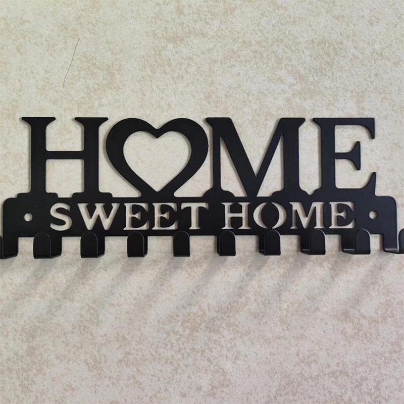 Newsmallbrains 1PC ติดผนัง Sweet Home ตกแต่ง Key Holder, Key Wall Hook, Creative Key Holder สําหรับป