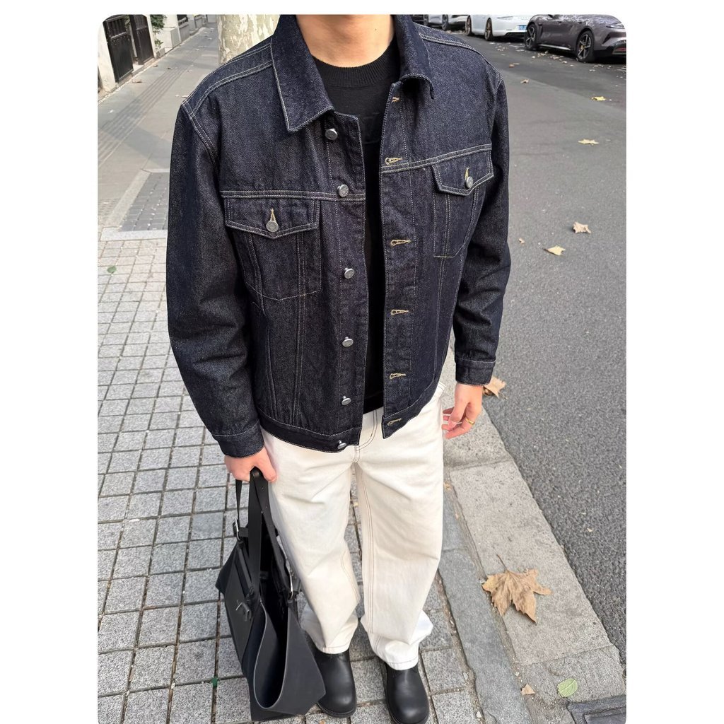 SAI SAI Classic TE3 American Denim Original Cow Jacket ผู้ชายฤดูใบไม้ร่วง 13oz ล้าง DENIM Jacket