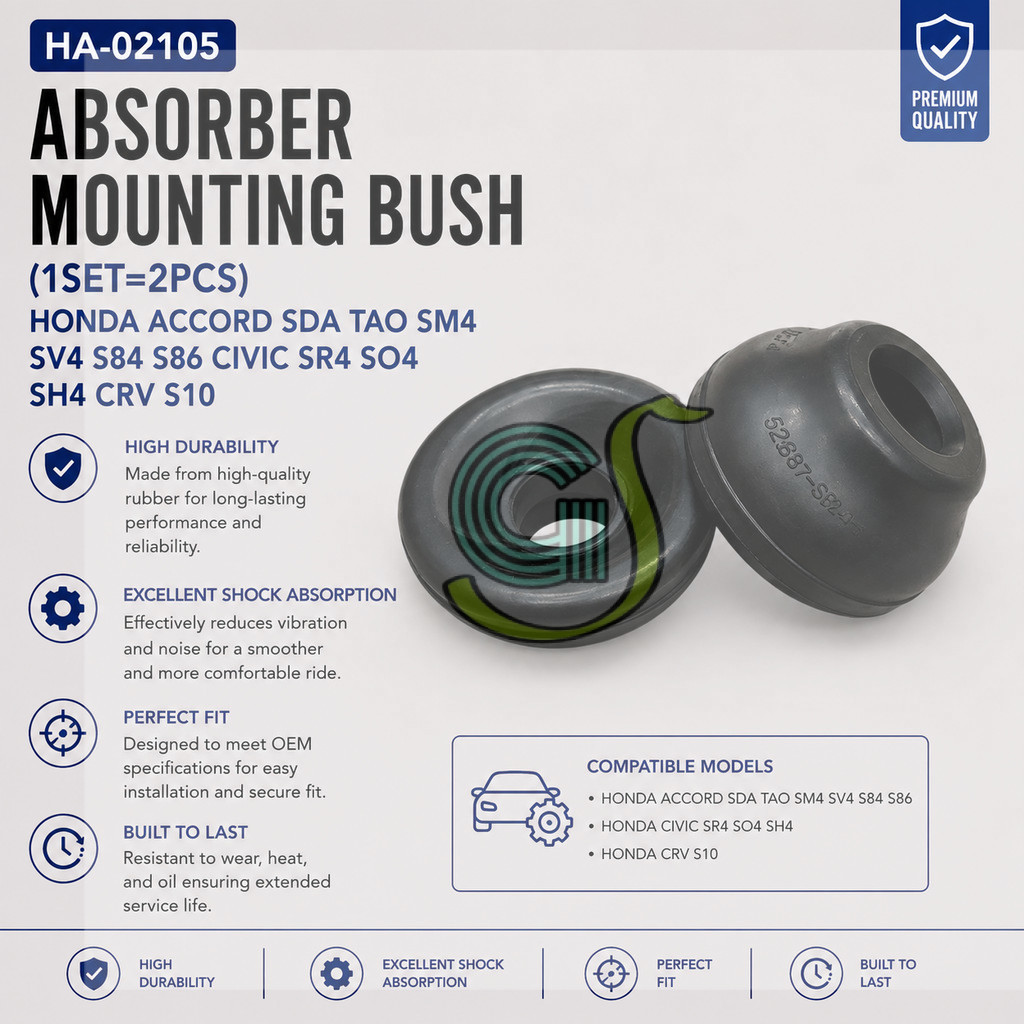 ABSORBER MOUNTING BUSH HONDA ACCORD SDA TAO SM4 SV4 S84 S86 CIVIC SR4 SO4 SH4 CRV S10 (1SET=2PCS)