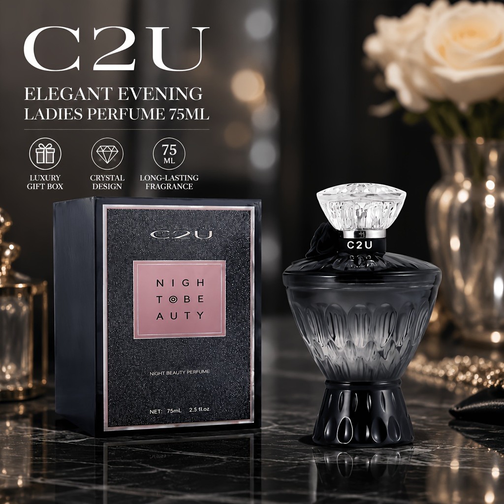 C2U Night Beauty น้ําหอม 75ml ดอกไม้ผลไม้ไม้กลิ่นหอมกล่องของขวัญน้ําหอม