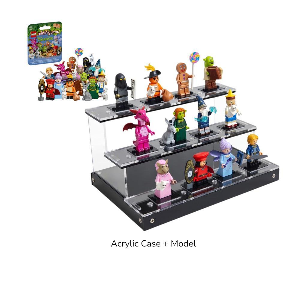 [จัดส่งวันที่ 1/9] ขาตั้งอะคริลิค: 12 ของสะสม Minifigures + LEGO 71053 Shrek Minifigures (ชุด 12 ชิ้