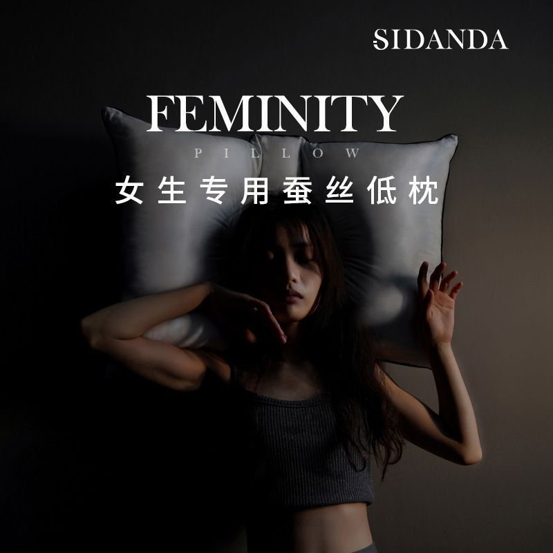 [SIDANDA] SIDANDA Girls Silk 95 White Goose Down Pillow Low Pillow Cervical Protection Soft Pillow C