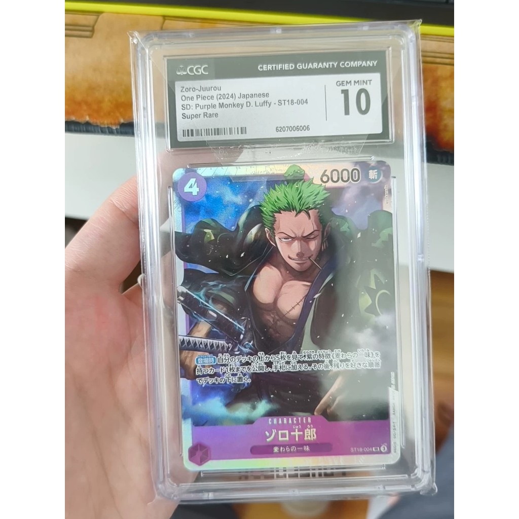 【พร้อมส่ง】one piece tcg card game sleeve One Piece opcg เวอร์ชั่นญี่ปุ่น, st18 Zoro SR, cgc10