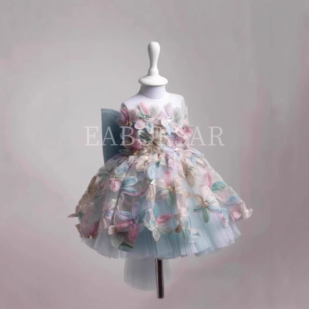 [ks1476.th] สาว High-End Host Catwalk เปียโนประสิทธิภาพเครื่องแต่งกายสาวน้อยวันเกิด Fluffy Gauze ชุด