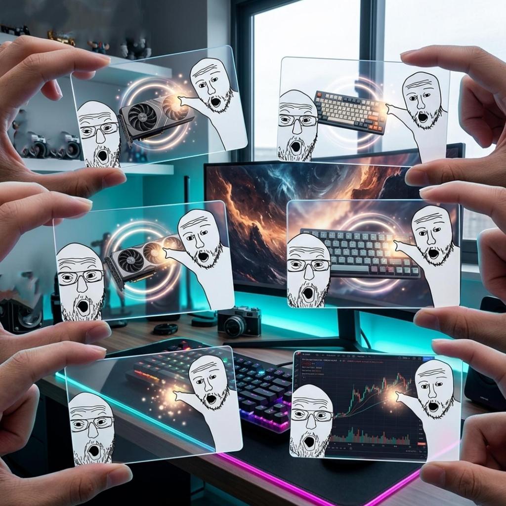 การ์ดอะคริลิค Wojak Meme ใสแปลกใหม่ - ภาพถ่ายภาพลวงตาแสนสนุก Overlay Prop - เครื่องประดับบุ๊คมาร์คโป