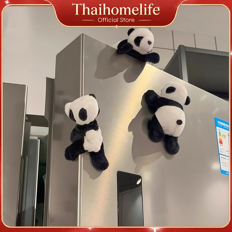 ตู้เย็นแม่เหล็ก การ์ตูนตุ๊กตาแพนด้า มินิตกแต่งตู้เย็น Plush Panda