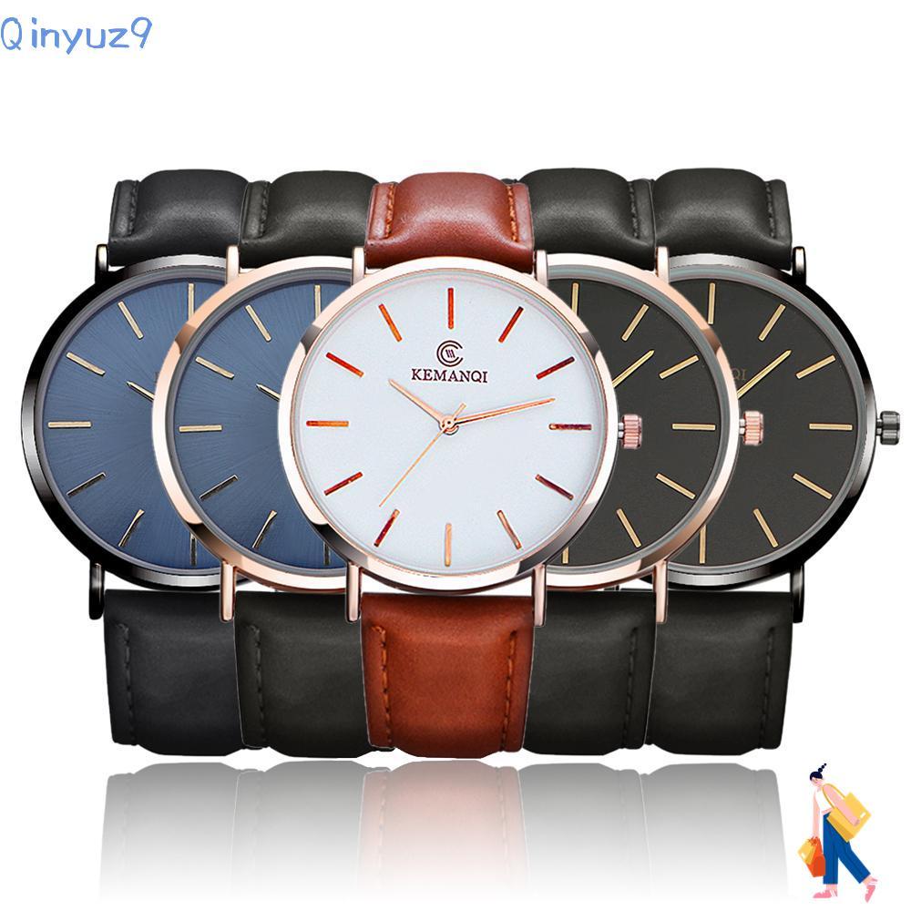 QIYUZ9 Men Watch Gifts Business Simple Classic สายหนังแท้