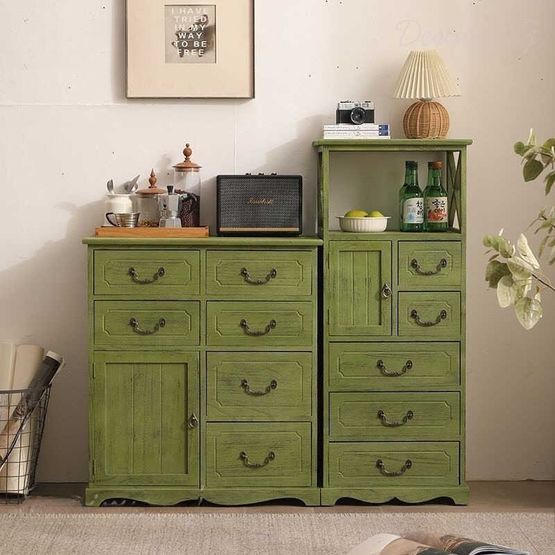 Solid Wood Storage Cabinet Retro Drawer Cabinet Rural Cabinet Storage Minimalism Chest Drawer