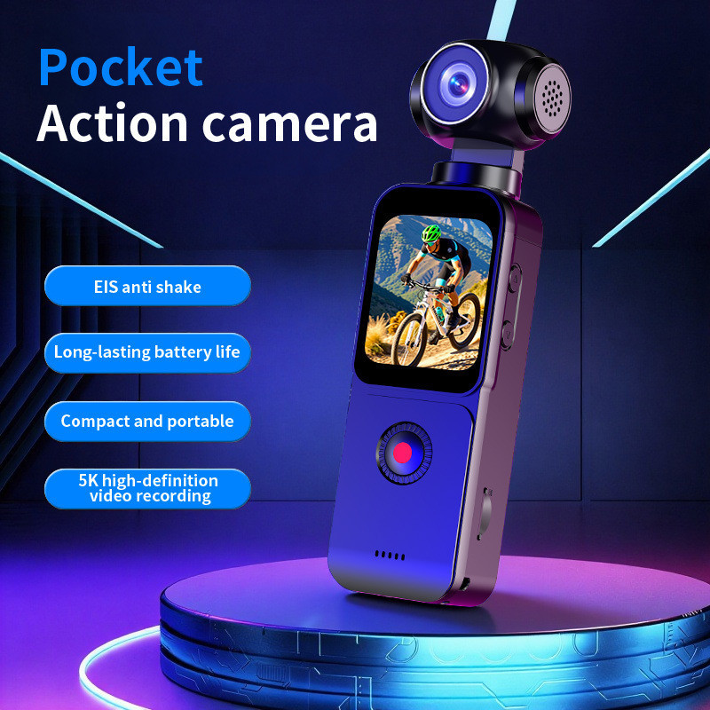 5K Ultra HD Pocket Action Camera Anti-Shake Cycling Outdoor Sports Cam DJI Alternative Compact Size 