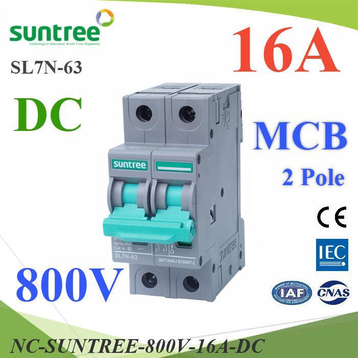 NC เบรกเกอร์ DC 800V 16A 2Pole เบรกเกอร์ไฟฟ้า SUNTREE BEC โซลาร์เซลล์ MCB..