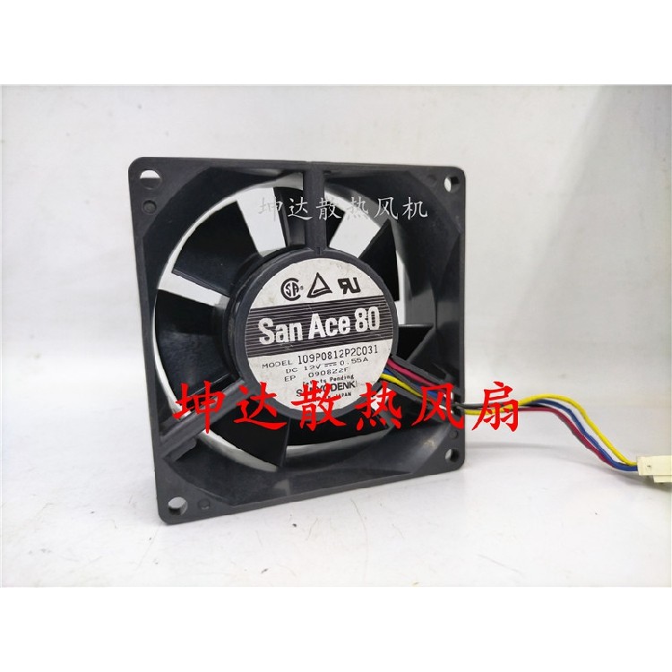 Sanyo 8032 8 ซม.12V 0.55A 4 สาย PWM อุณหภูมิควบคุมแชสซีพัดลม 109P0812P2C031