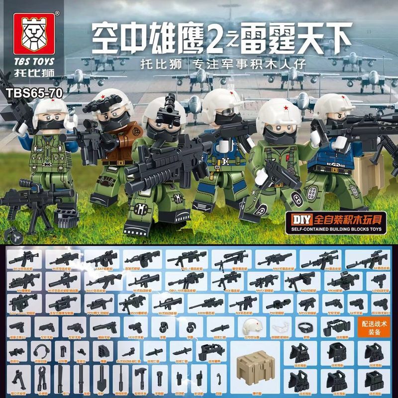 Air Force Pilot Building Block Minifigure Soldier Airplane Special Soldier Battle Boy Educational As