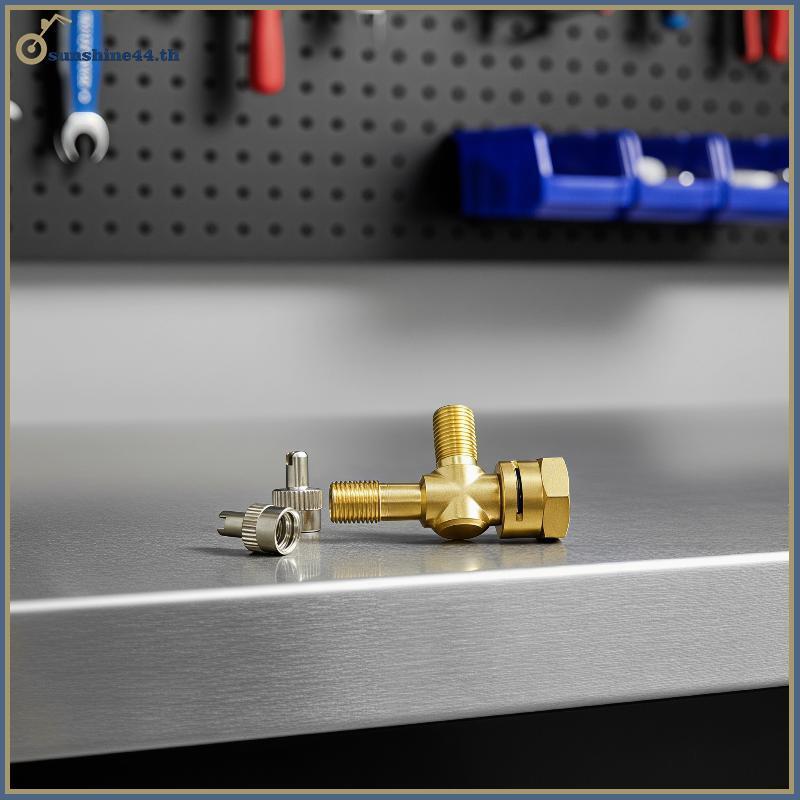 FOURSUN 3 Way TPMS วาล์ว Universal Fit ทนทานทองแดงยางเครื่องวัดความดัน Connector ปฏิบัติ Auto ยางอุป