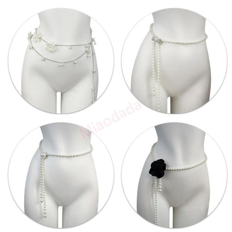 MDD ผู้หญิงเอวโซ่ Belly CHAIN เข็มขัดไข่มุก Belly Dance เข็มขัด Belly CHAIN สําหรับชุด