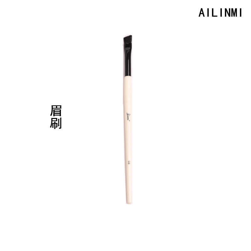 Ailinmi/ailinmi White Rod แปรงแต่งหน้าตาสีดําผม Bevel Eyebrow Brush รูปร่าง Outline Eyebrow Powder B