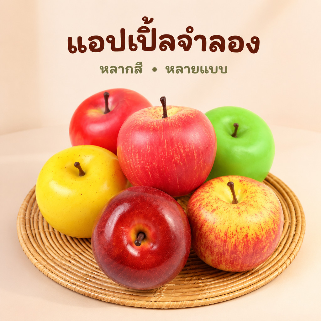 แอปเปิ้ลปลอม แอปเปิ้ลแดง แอปเปิ้ลกาล่า แอปเปิ้ลเขียว แอปเปิ้ลเหลือง ผลไม้ปลอม แอปเปิ้ลจำลอง งานสวย ลูกใหญ่