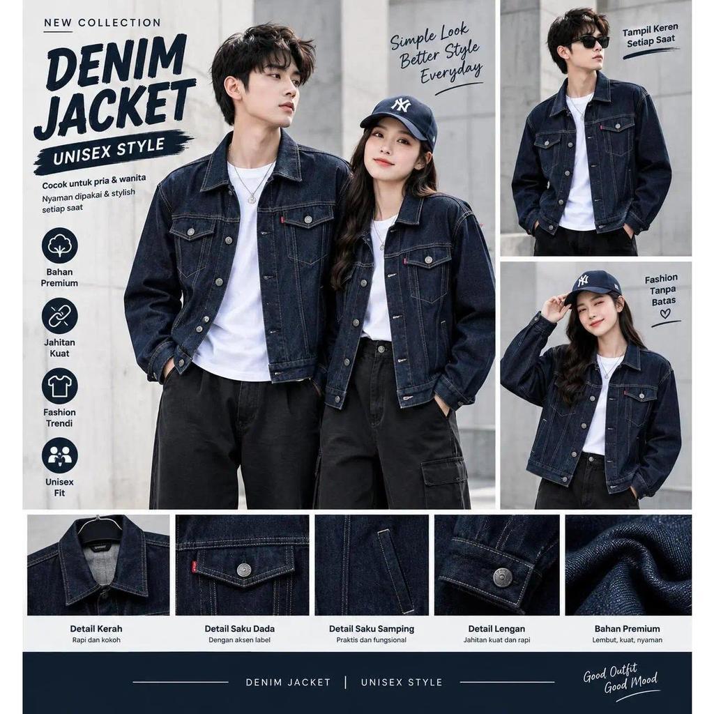 14oz Denim Jacket - แจ็คเก็ตยีนส์ผู้ชาย - Trucker Denim Jacket - Raw Denim