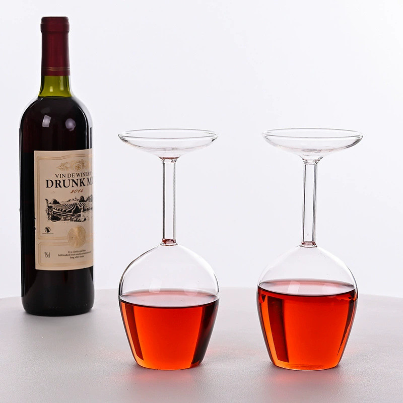 Design Inverted Goblet High Borosilicate Glass Face Value top Inverted Wine Glass Goblet ไวน์แดง
