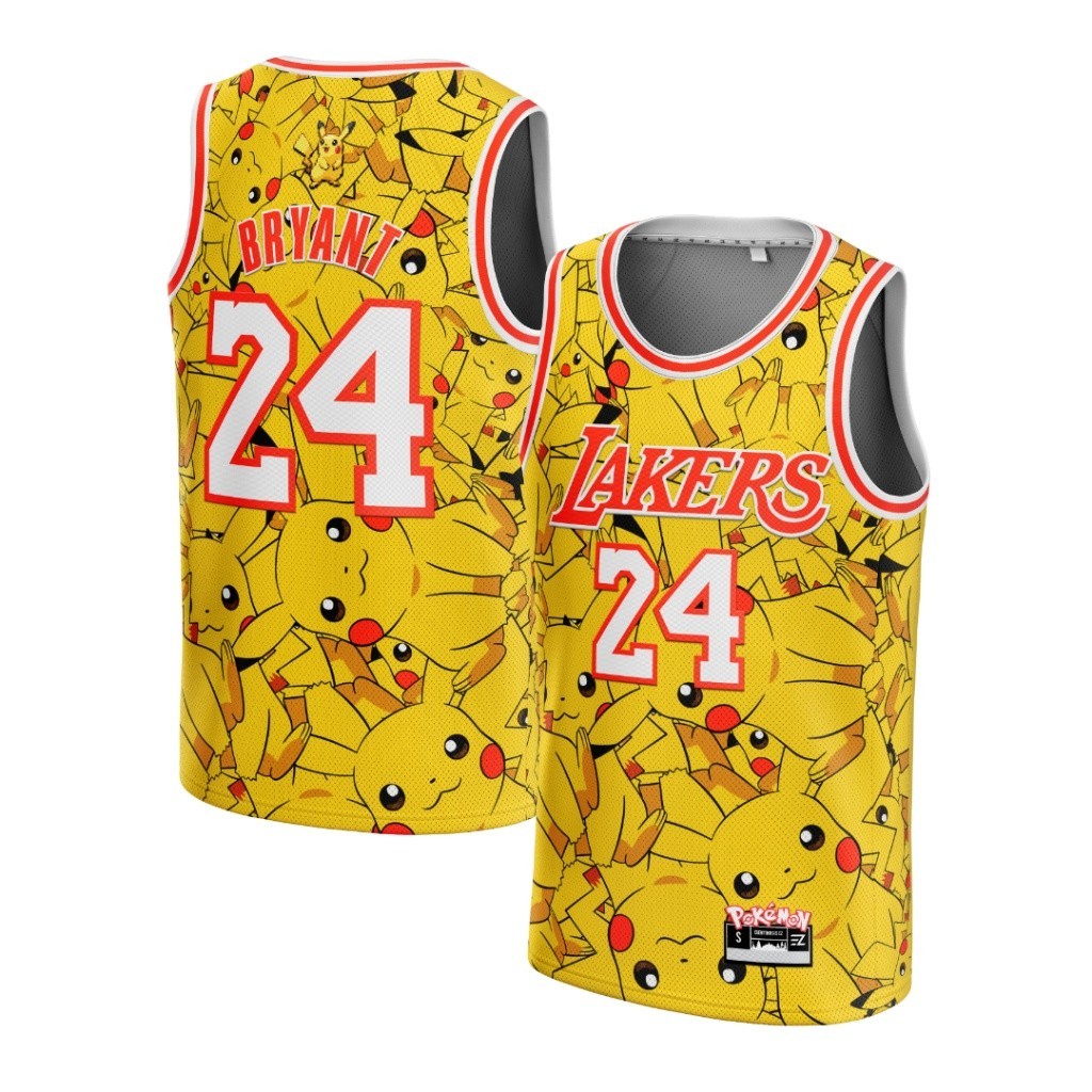 Kobe Bryant Lakers Jersey 24 Custom PIKACHU Swingman บาสเกตบอล NBA Jersey เสื้อ Tops เครื่องแต่งกาย