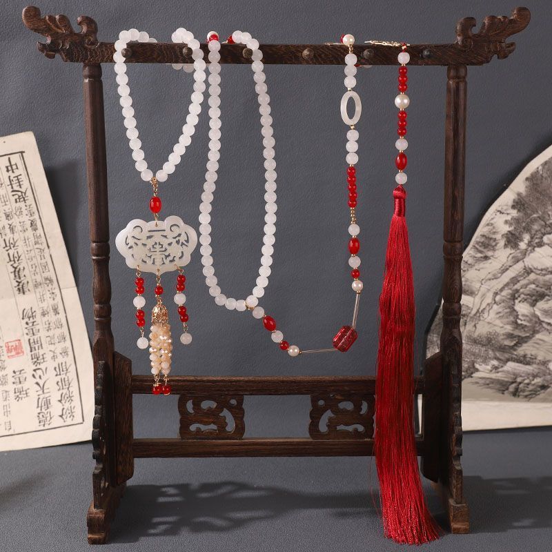 Hanfu Changying Luoming Made Fringed กลับ Cloud Horse Face กระโปรงคอใหม่สร้อยคอโบราณ Toasting เสื้อผ