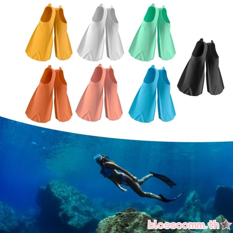 BLOSS Silicone Swim Fins Adult Kids Snorkels Fins Travel Size Flippers Swim Training