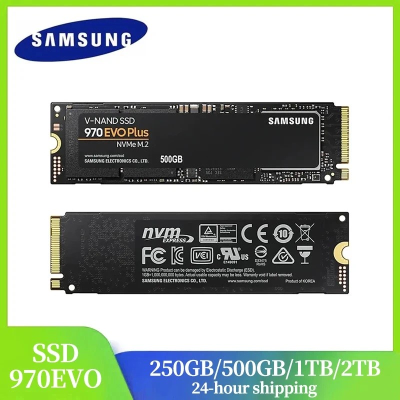 LJJ Samsung 2TB SSD 1TB 970 EVO Plus MLC NVMe M.2 2280 500GB ไดรฟ์ Solid State ภายใน PCIe 3.0x4 250G