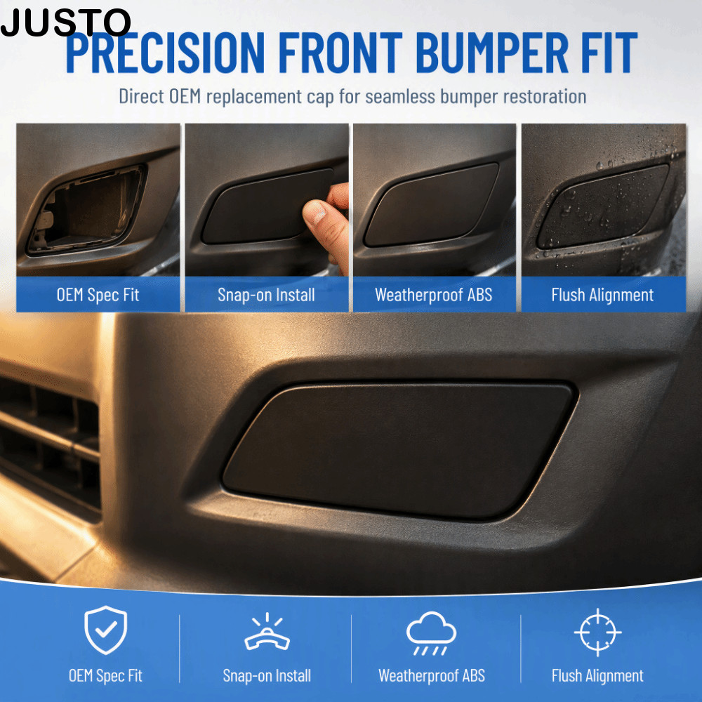 JUSTO Tow Hook Cap สีดํา 1405238 Tow Hook Cover,เปลี่ยนABSกันชนTow HookสําหรับVauxhall Zafira B 2008