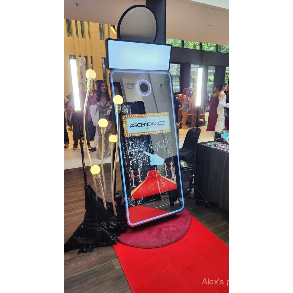 กรณี magic foto master ร้อนรอบ 70 นิ้วกระจกอัจฉริยะ x ตู้ภาพ photobooth เครื่องงานแต่งงานได้ยินการพิ