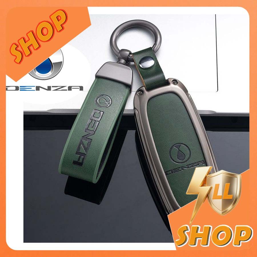 [READY]DENZA D9 Vintage leather Key cover BYD DENZA EV Business card protector Car logo keychain lan