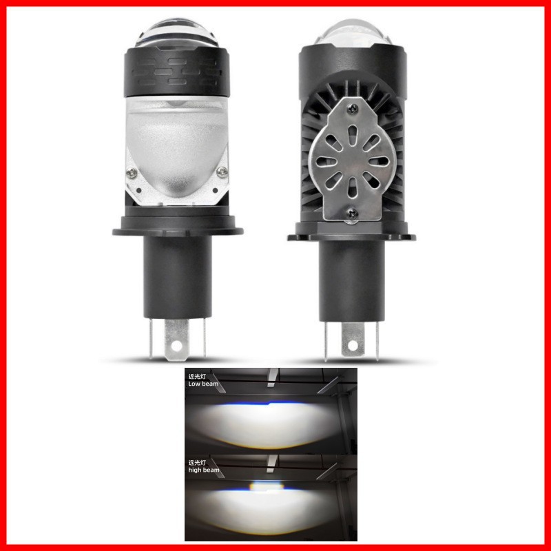 A6 In-Line H4 เลนส์ LED Devil Eye ไฟหน้า Far Near Light High Power Double Fisheye รถจักรยานยนต์รถ LE