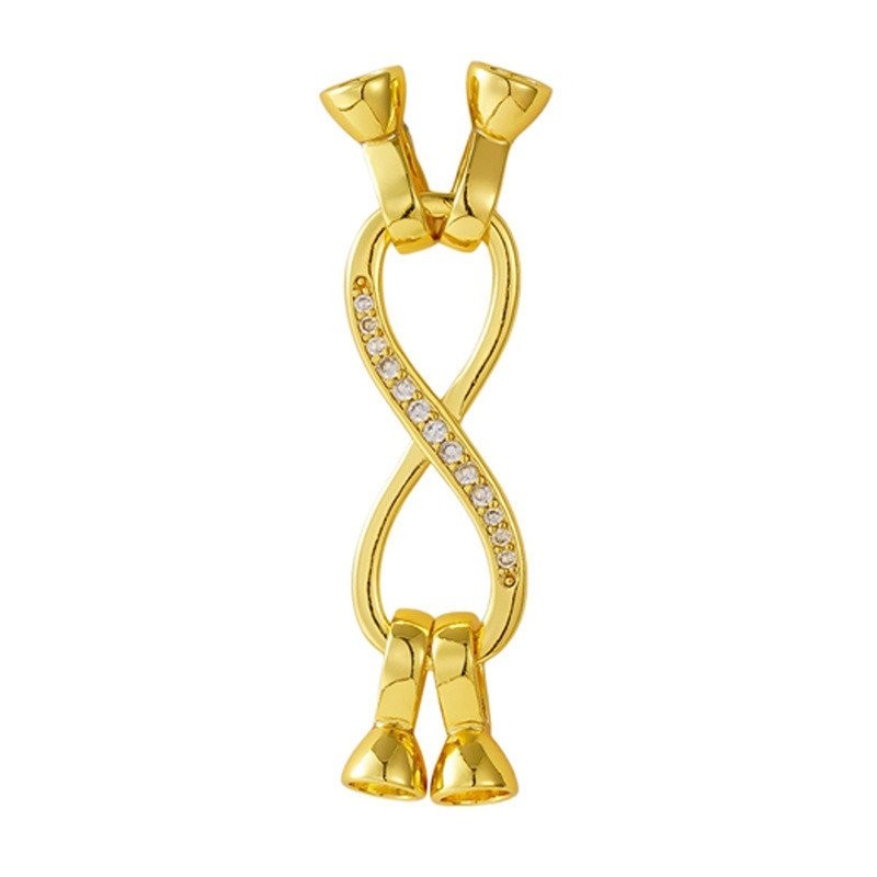 หัวเข็มขัดทองเหลืองและ18K Gold สำหรับสร้อยคอยูเอสดี ตกแต่งด้วยไข่มุก พร้อมของประกอบทำเองได้ง่าย 7DMG