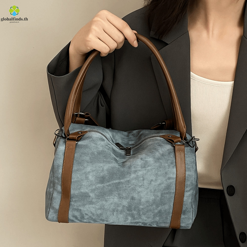 Lewis Boston Crossbody Bag หนังPUหรูหรา สไตล์โรวท์เกาหลี พกพาสะดวก เหมาะสำหรับแฟชั่น