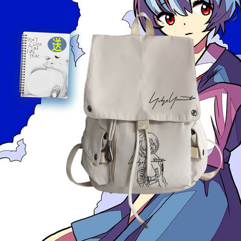 E eva อะนิเมะ Evangelion Ayapoli Merchanded Asuka ผู้ชายผู้หญิงกระเป๋าเป้สะพายหลัง Casual กระเป๋านัก