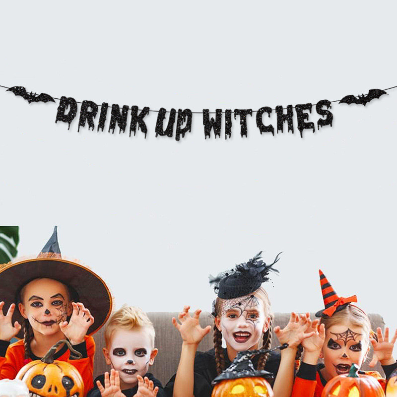万圣节DRINK UP WITCHES 拉 ชุดเดรปเก็ตเก็ตเก็ต พุทธาภิเษกประดับ FVL6