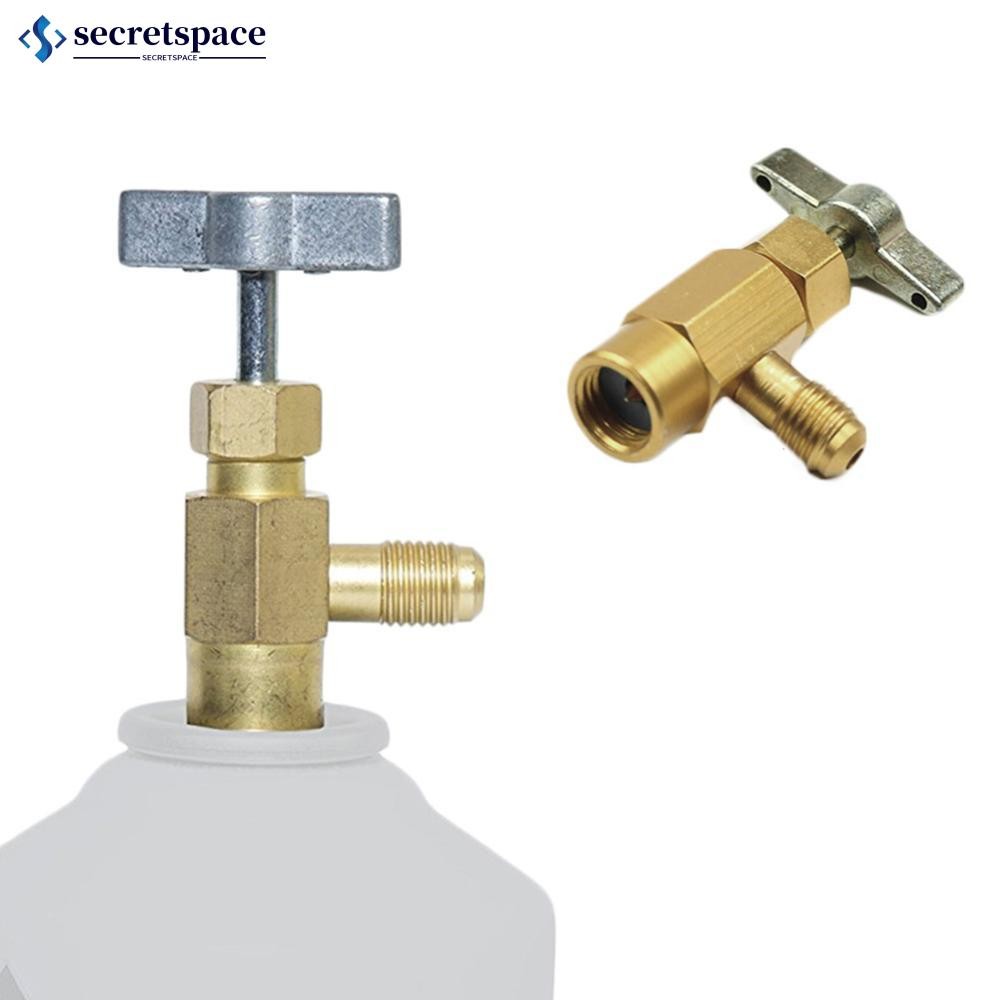 SECRETSPACE รถเครื่องปรับอากาศ R134a A/C Refrigerant Self-Piercing สามารถแตะวาล์วที่เปิดขวดอะแดปเตอร
