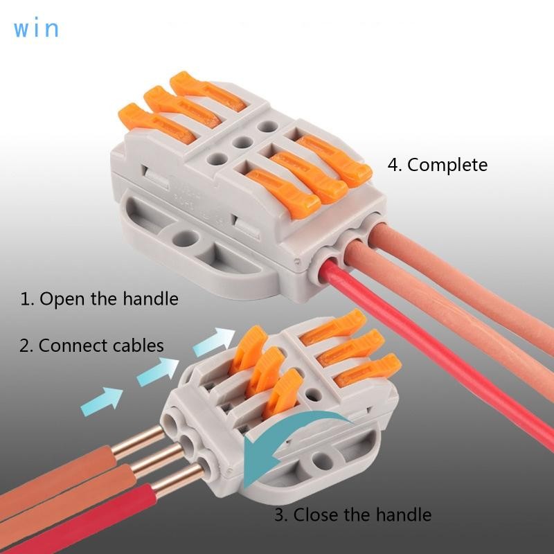 Win สําหรับ AWG28-12 ตัวเชื่อมต่อไฟฟ้าบล็อกลวด Clamp Terminal Cable นํากลับมาใช้ใหม่ได้