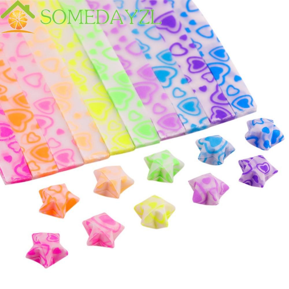 SOMEDAYZL Stars Paper สีสันสดใส 210 แผ่นตกแต่ง Glitter Lucky Craft Paper