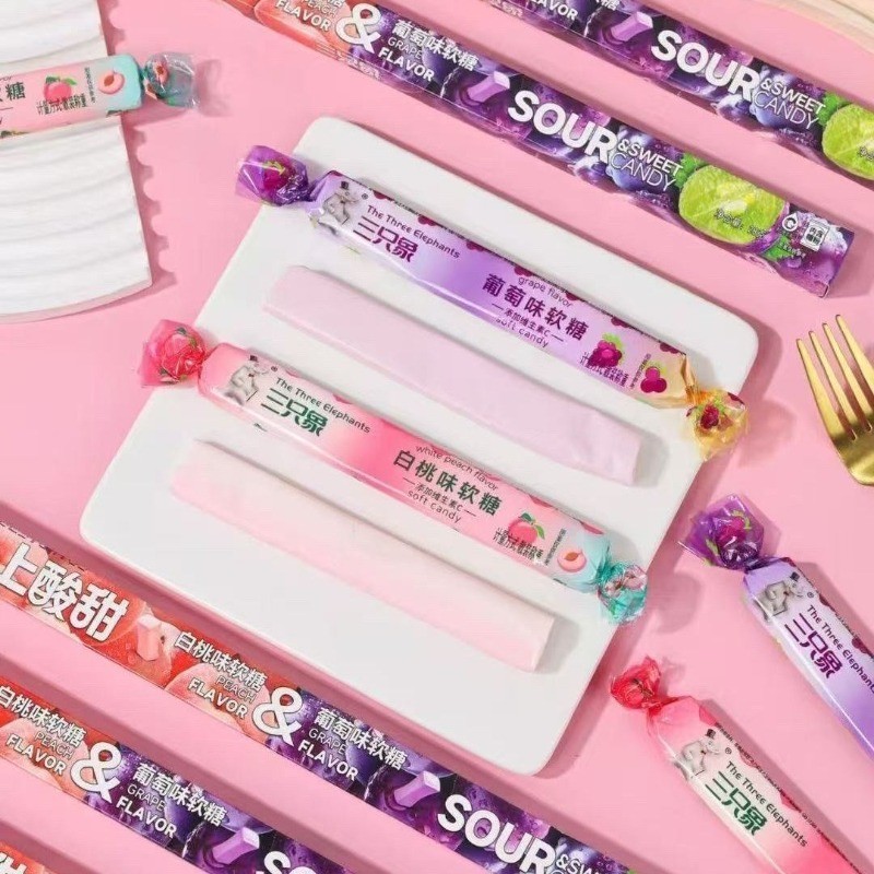 Xupai Three Elephants Cola Grape White Peach Flavoured Soft Candy Snacks Candy