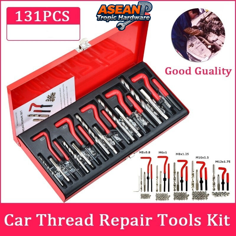 ATH 🛠 ">NO675<" ซ่อมเกลียว บล็อกเครื่องยนต์ 131PCS M5 M6 M8 M10 M12 เครื่องมือซ่อมเเซมบล็อกเครื่องยนต์