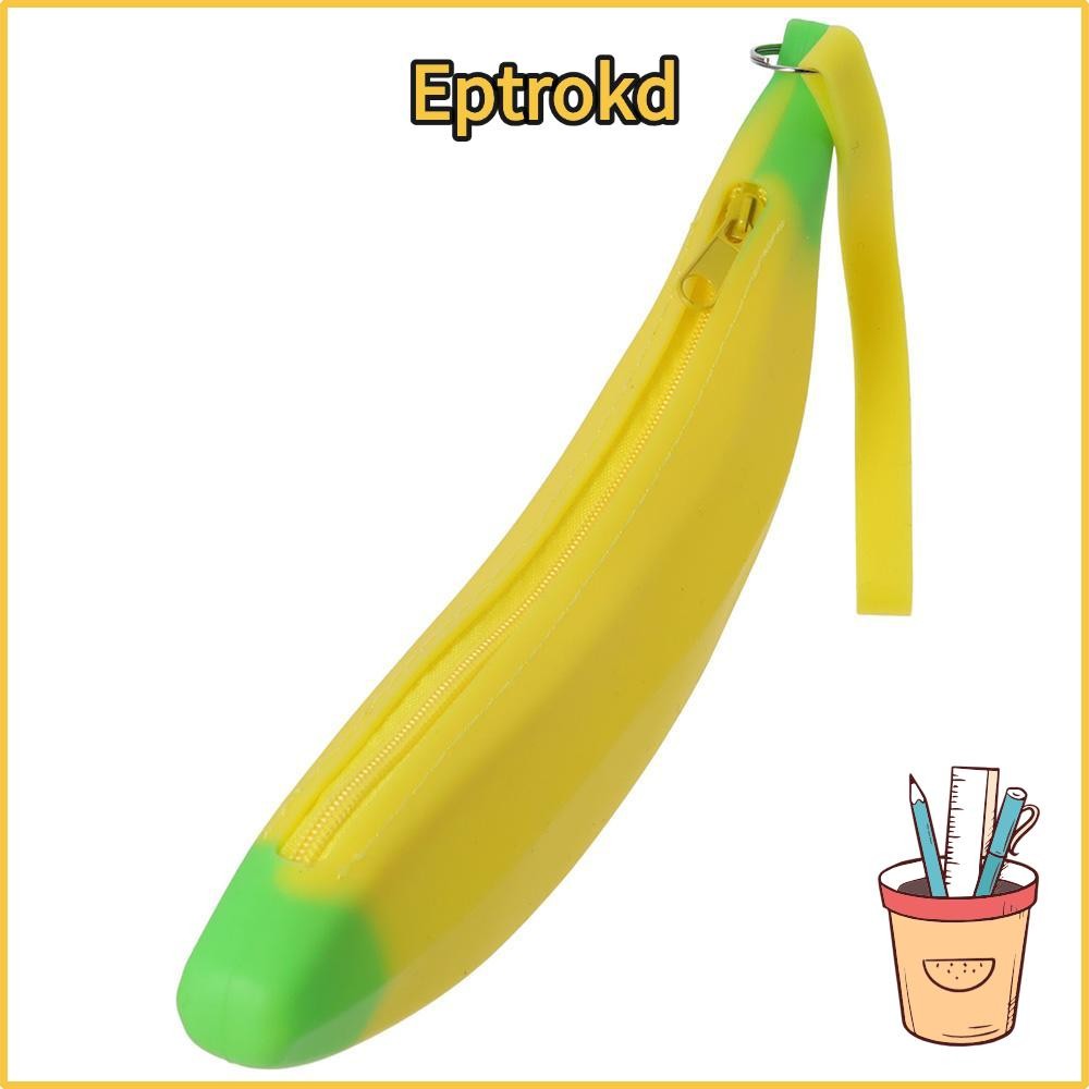 กระเป๋าสตางค์ EPTRO Banana Zero, สีเหลือง 2.36*7.87 นิ้วกระเป๋าปากกาซิลิโคน, สํานักงานดินสอซิลิโคนรู