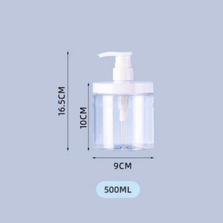 【VINIMALL คุณภาพดี】ขวดปั๊มใส 500/1000ml ใส่น้ำยา ปากกว้าง เติมง่าย ฝาแน่น ป้องกันการรั่วซึม WASH02