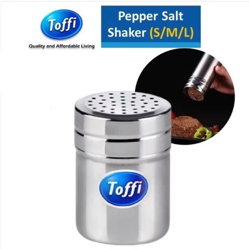 Toffi สแตนเลสเครื่องปรุงรสเครื่องปรุงรสน้ําตาลพริกไทยชีสผงเครื่องเทศ Shaker Bekas Serbuk Chilli Lada Sullah
