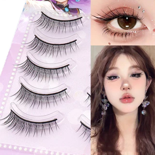 แต่งหน้าทุกวันตาโตธรรมชาติยาวFairy Fox EyeขนตาปลอมReusable Manga Lash Extension Cross V 5 คู่Wispy 3Dเกาหลี