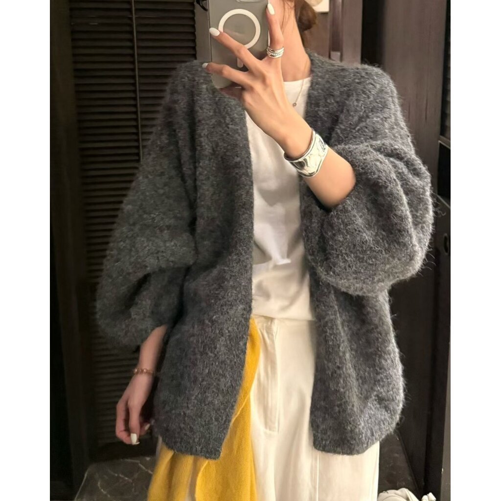 2MUAY SELECT | รุ่น GZ25151 FLUFFY BLEND KNIT BOMBER CARDIGAN 4 สี